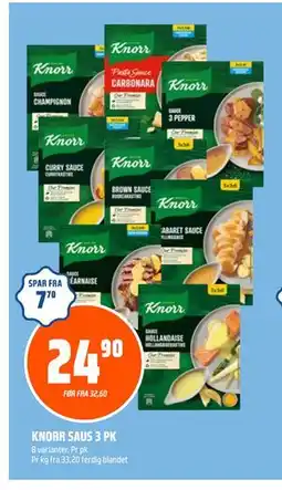 Coop Obs KNORR SAUS 3 PK, NOK 24.9 tilbud