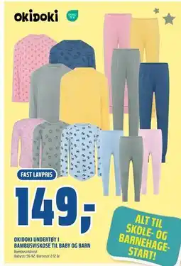Coop Obs OKIDOKI UNDERTØY I BAMBUSVISKOSE TIL BABY OG BARN, NOK 149 tilbud
