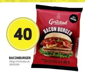 Bunnpris BACONBURGER, NOK 40 tilbud