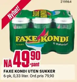 Europris FAXE KONDI UTEN SUKKER, NOK 49.9 tilbud