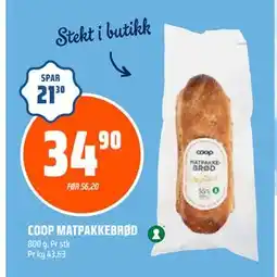 Coop Obs COOP MATPAKKEBRØD, NOK 34.9 tilbud