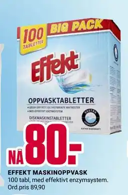 Europris EFFEKT MASKINOPPVASK, NOK 80 tilbud