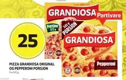 Bunnpris PIZZA GRANDIOSA ORIGINAL OG PEPPERONI PORSJON, NOK 25 tilbud