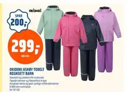 Coop Obs OKIDOKI ASKØY TODELT REGNSETT BARN, NOK 299 tilbud
