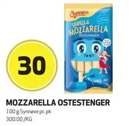 Bunnpris MOZZARELLA OSTESTENGER, NOK 30 tilbud