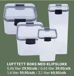 Europris LUFTTETT BOKS MED KLIPSLOKK tilbud