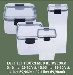 Europris LUFTTETT BOKS MED KLIPSLOKK tilbud