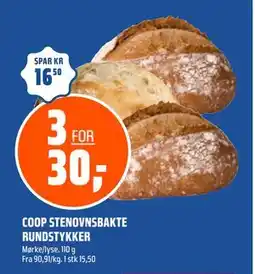 Coop Obs COOP STENOVNSBAKTE RUNDSTYKKER, NOK 30 tilbud