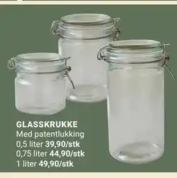 Europris GLASSKRUKKE tilbud
