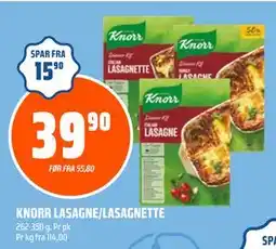 Coop Obs KNORR LASAGNE/LASAGNETTE, NOK 39.9 tilbud