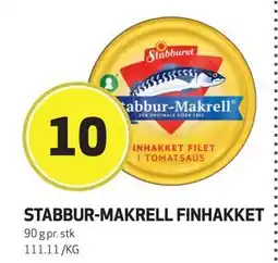 Bunnpris STABBUR-MAKRELL FINHAKKET, NOK 10 tilbud