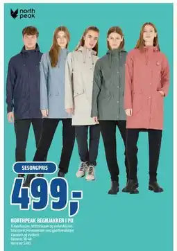 Coop Obs NORTHPEAK REGNJAKKER I PU, NOK 499 tilbud