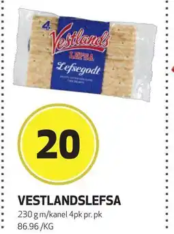 Bunnpris VESTLANDSLEFSA, NOK 20 tilbud