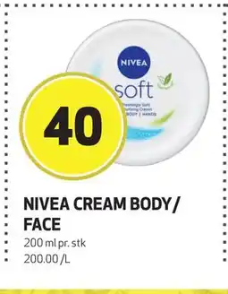 Bunnpris NIVEA CREAM BODY/FACE, NOK 40 tilbud