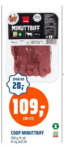 Coop Obs COOP MINUTTBIFF, NOK 109 tilbud