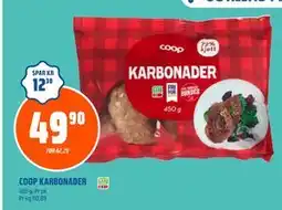 Coop Obs COOP KARBONADER, NOK 49.9 tilbud