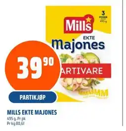 Coop Obs MILLS EKTE MAJONES, NOK 39.9 tilbud