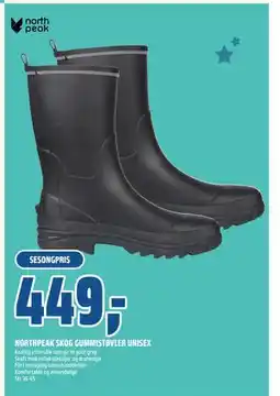 Coop Obs NORTHPEAK SKOG GUMMISTØVLER UNISEX, NOK 449 tilbud