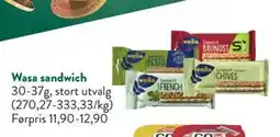 Jacobs Wasa sandwich, NOK 10 tilbud
