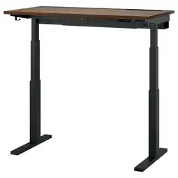 IKEA Mittzon Skrivebord hev/senk, elektrisk valnøttfiner/svart, 120x60 cm tilbud