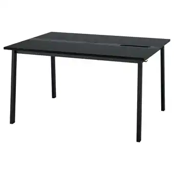 IKEA Mittzon Konferansebord, svartbeiset askefiner/svart, 140x108x75 cm tilbud