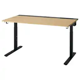 IKEA Mittzon Skrivebord, eikefiner/svart, 140x80 cm tilbud