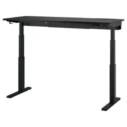 IKEA Mittzon Skrivebord hev/senk, elektrisk svartbeiset askefiner/svart, 160x60 cm tilbud