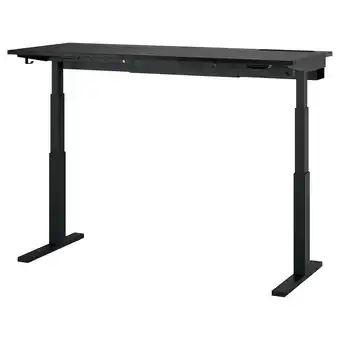 IKEA Mittzon Skrivebord hev/senk, elektrisk svartbeiset askefiner/svart, 160x60 cm tilbud