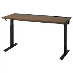 IKEA Mittzon Skrivebord, valnøttfiner/svart, 140x60 cm tilbud