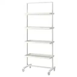 IKEA Mittzon Stamme hjul/visningshylle, hvit, 85x205 cm tilbud