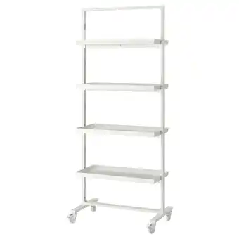 IKEA Mittzon Stamme hjul/visningshylle, hvit, 85x205 cm tilbud
