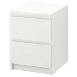 IKEA Malm Kommode med 2 skuffer, hvit, 40x55 cm tilbud