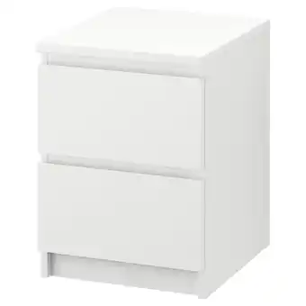 IKEA Malm Kommode med 2 skuffer, hvit, 40x55 cm tilbud