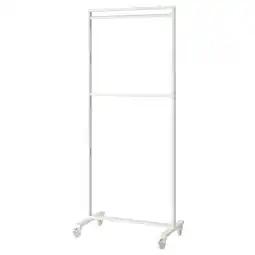 IKEA Mittzon Stamme hjul/garderobest/visningshy, hvit, 85x205 cm tilbud