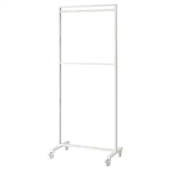 IKEA Mittzon Stamme hjul/garderobest/visningshy, hvit, 85x205 cm tilbud