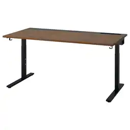 IKEA Mittzon Skrivebord, valnøttfiner/svart, 160x80 cm tilbud