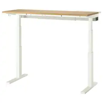 IKEA Mittzon Skrivebord hev/senk, elektrisk eikefiner/hvit, 140x60 cm tilbud