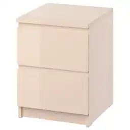 IKEA Malm Kommode med 2 skuffer, lys oransje/høyglans, 40x55 cm tilbud