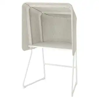 IKEA Mittzon Fokusarbeidsplass, beige/hvit, 95x87x155 cm tilbud