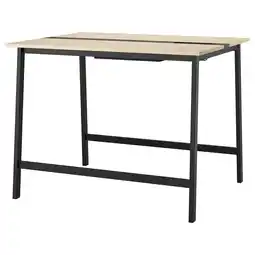 IKEA Mittzon Konferansebord, bjørkefiner/svart, 140x108x105 cm tilbud