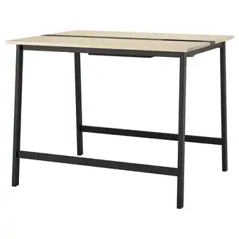 IKEA Mittzon Konferansebord, bjørkefiner/svart, 140x108x105 cm tilbud