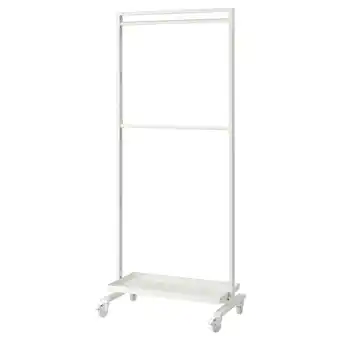 IKEA Mittzon Stamme hjul/garderobest/visningshy, hvit, 85x205 cm tilbud
