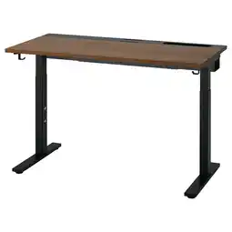 IKEA Mittzon Skrivebord, valnøttfiner/svart, 120x60 cm tilbud