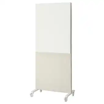 IKEA Mittzon Stamme m hjul/akustikkskjerm/tavle, Gunnared beige/hvit, 85x205 cm tilbud
