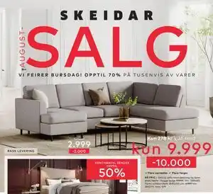 Skeidar Oslo U-sofa, NOK 9999 tilbud