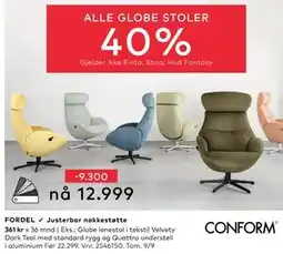 Skeidar ALLE GLOBE STOLER tilbud