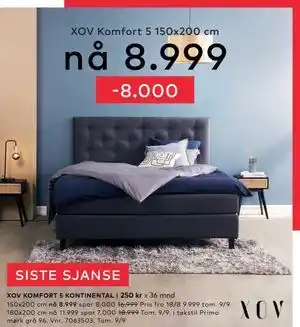 Skeidar XOV Komfort 5 150x200 cm tilbud