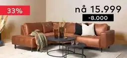 Skeidar Jessie hjørnesofa, NOK 15999 tilbud