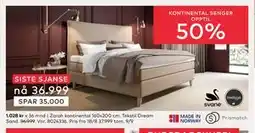 Skeidar Zarah kontinental, NOK 36999 tilbud