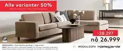 Skeidar Ellinor hjørnesofa oppsett SH, NOK 26999 tilbud